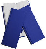 blue hardcover tally books