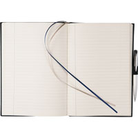 inside double stitched black leather journal book