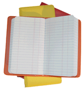 red, yellow and orange sealed vinyl waterproof tally books
