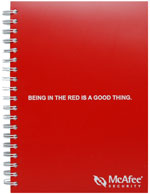 Custom solid red poly cover notebook