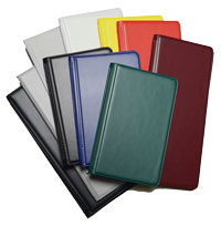 Blank vinyl tally books in multiple colors