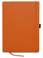 orange textured paper covered writing journal