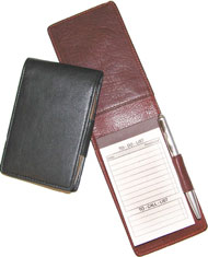black and British Tan leather foldover note jotters