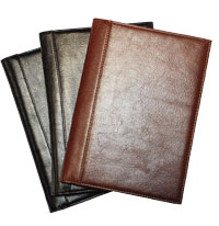 black, burgundy and cognac glazed Italian-style leather journals