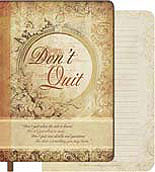 soft cover journal with "Don't Quit" theme