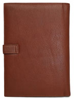 back cover of British tan leather journal