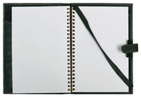 leather journal with wirebound blank journal insert