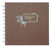 personalized journal with gold hot foil imprinting on brown board