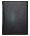 black textured polyurethane faux leather letter size pad holder