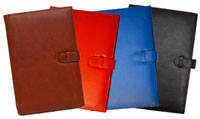 four colored leather journals
