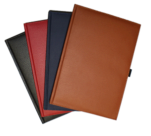 black, terra cotta, navy and red ultrahyde journals