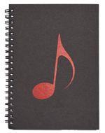 custom journal covers iwth hot pink musical note foil stamped on the cover
