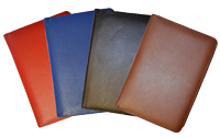 red, blue, black and British Tan Classic leather journals