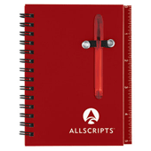 red translucent mini spiral notebook